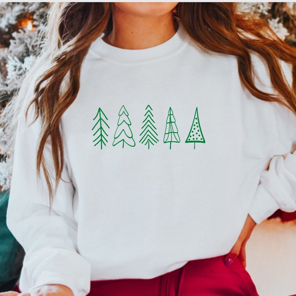 Cute Christmas Tree Christmas Crewneck Sweatshirt S-5X